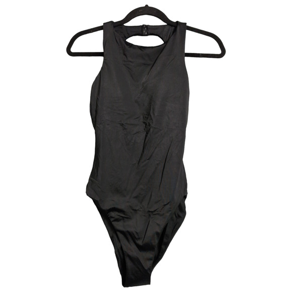 Andie Corsica One Piece Black Open Back Snap Closure Swimwear Bathing Suit S New - Picture 2 of 12